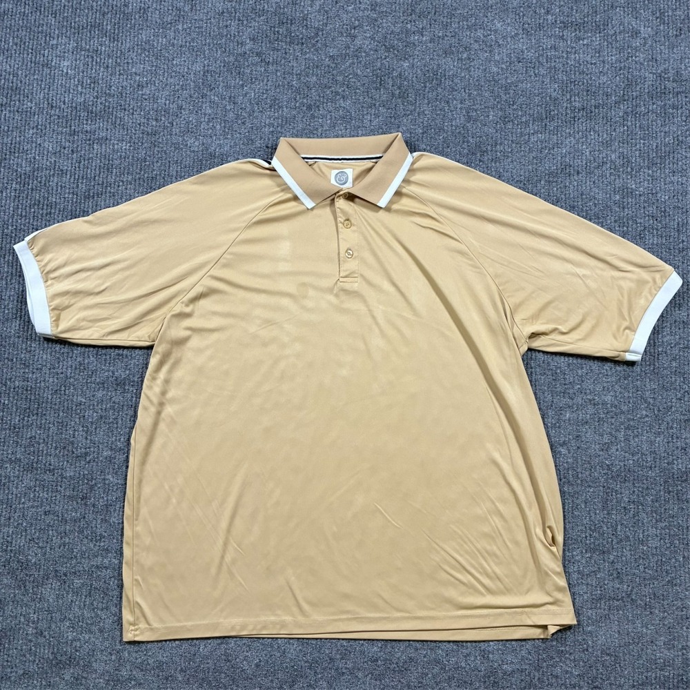 Kilburne Finch Mens Polo Shirt 3XL Beige‎ Performance Golf Casual Short Sleeve